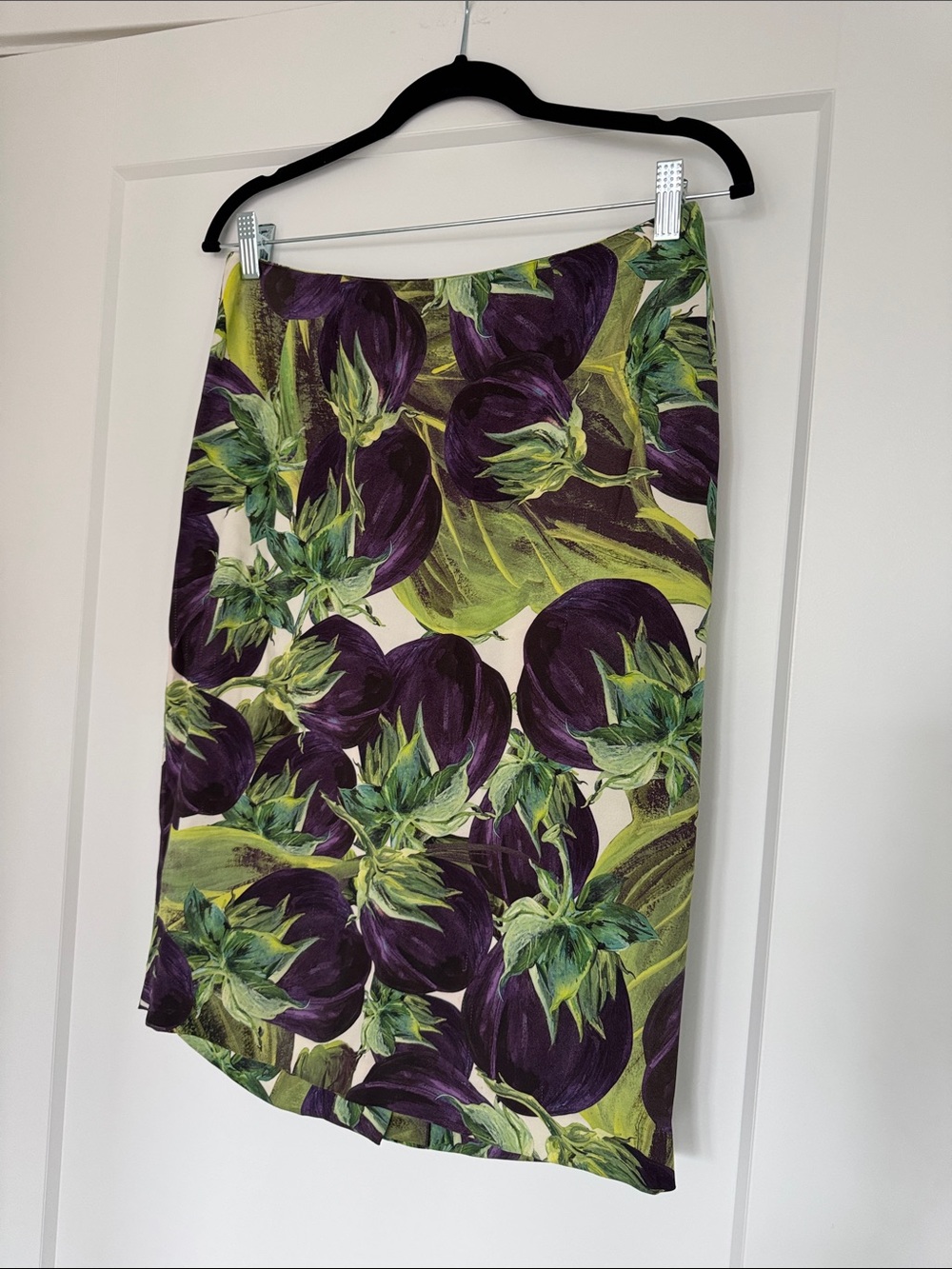 Dolce & Gabbana Purple and Green Botanical Pencil Skirt